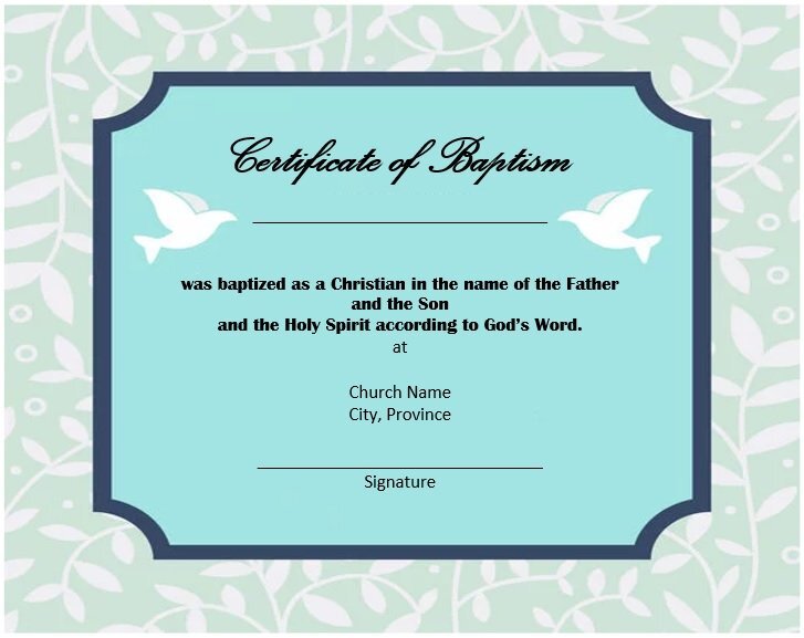 free baptism certificate template 2