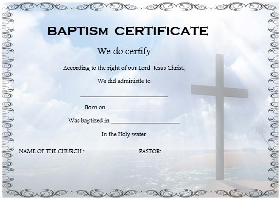 free baptism certificate template