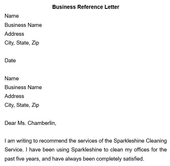 free business reference letter 16