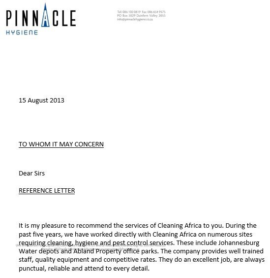 free business reference letter 8
