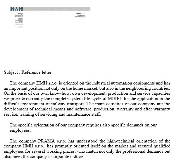 free business reference letter