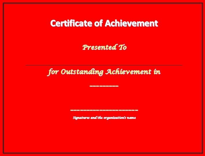 free certificate of achievement template