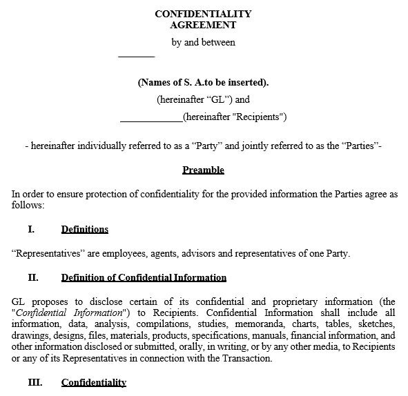 free confidentiality agreement template 7