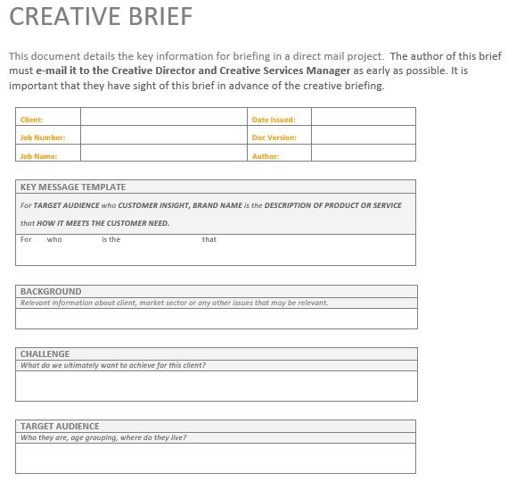 free creative brief template 11