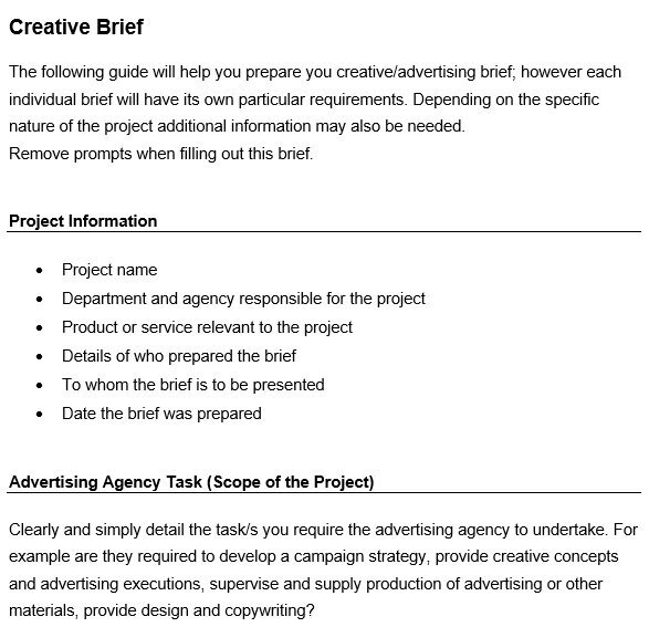 free creative brief template 14