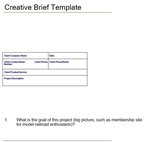 free creative brief template 5