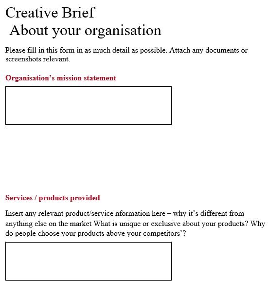 free creative brief template