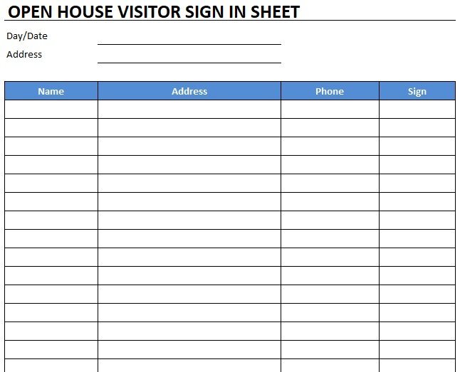 free open house sign in sheet 10