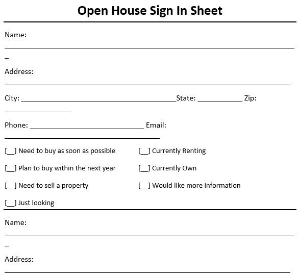 free open house sign in sheet 11