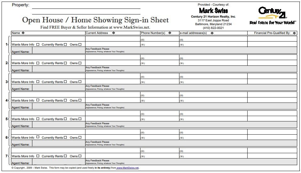 free open house sign in sheet 4
