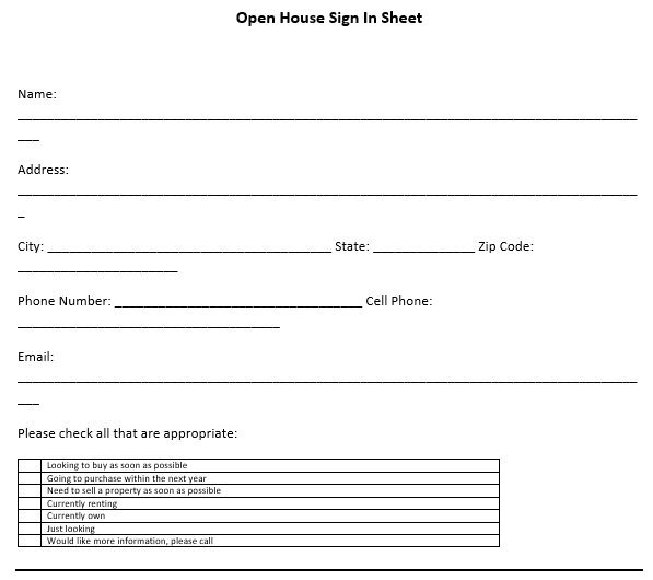 free open house sign in sheet 5