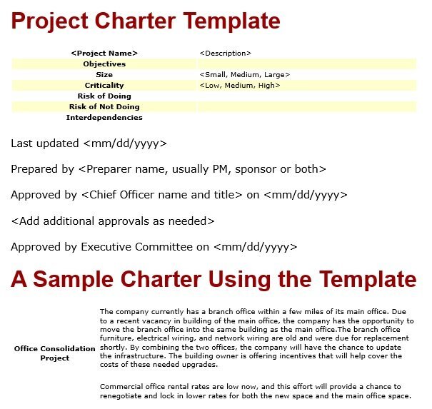 free project charter template 14