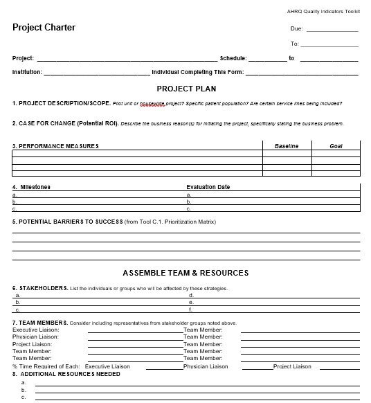free project charter template 2