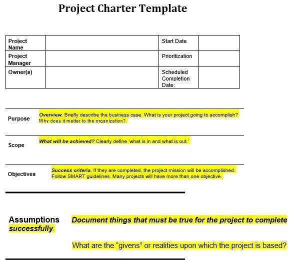 free project charter template 7