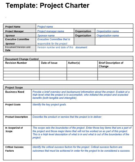 free project charter template 8
