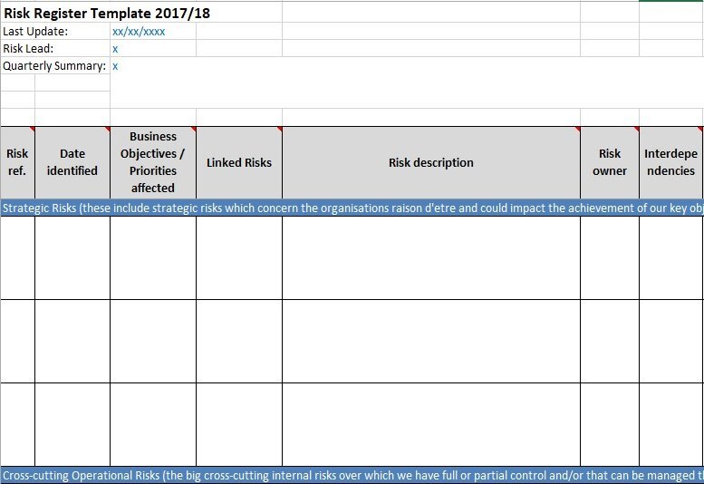 free risk register template 10