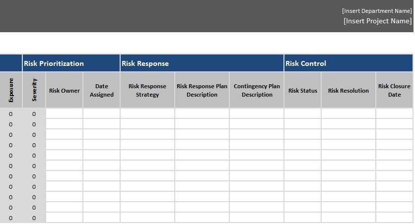 free risk register template 8