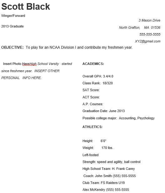 free soccer player profile template 1