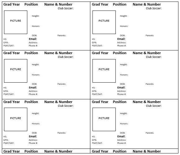 free soccer player profile template
