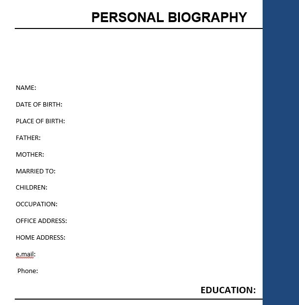 personal bio outline template