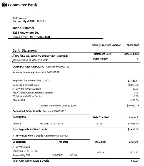 printable bank statement template 3
