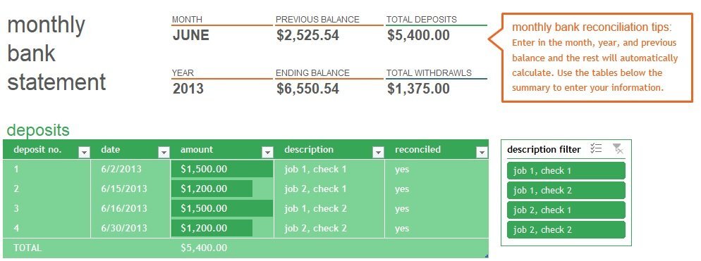 printable bank statement template 7