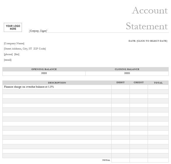 printable bank statement template 8