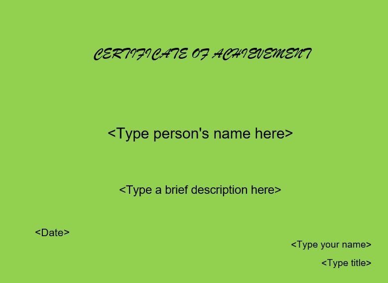 printable certificate of achievement template 15