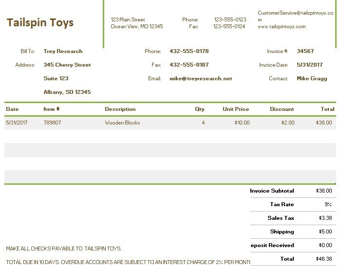 printable commercial invoice template 1