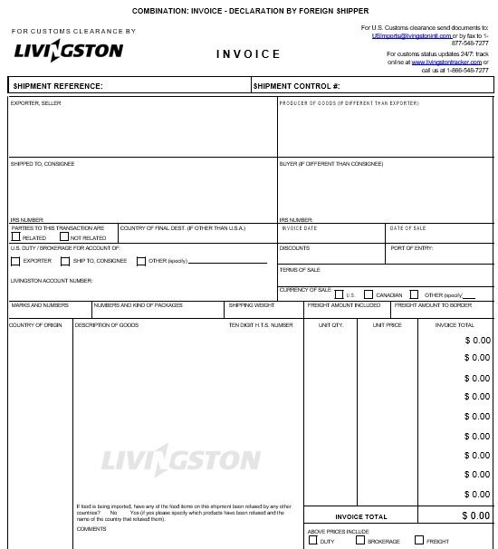 printable commercial invoice template 16