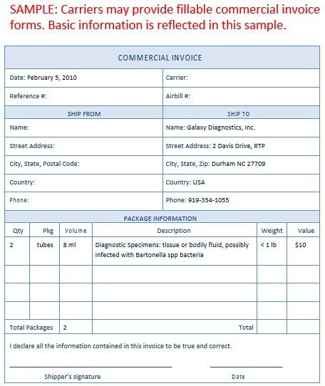 printable commercial invoice template 18