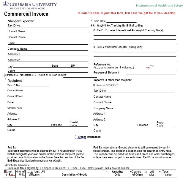 printable commercial invoice template 20