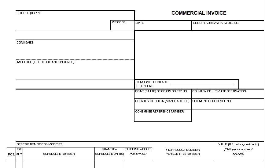 printable commercial invoice template 3