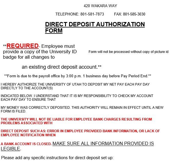 printable direct deposit authorization form 19