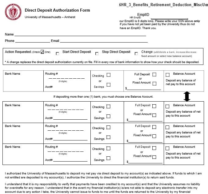 printable direct deposit authorization form 3