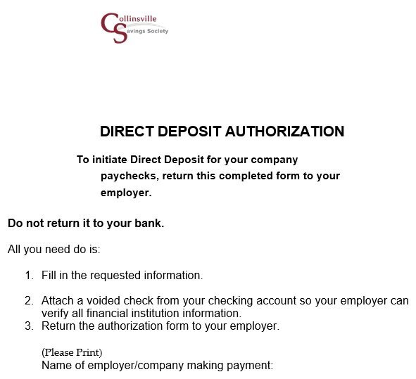 printable direct deposit authorization form 5