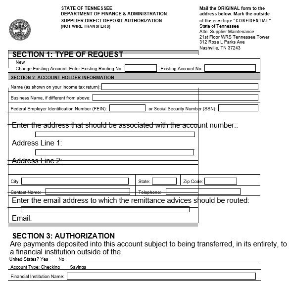 printable direct deposit authorization form