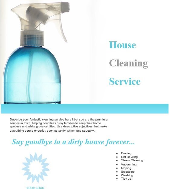 printable house cleaning flyers