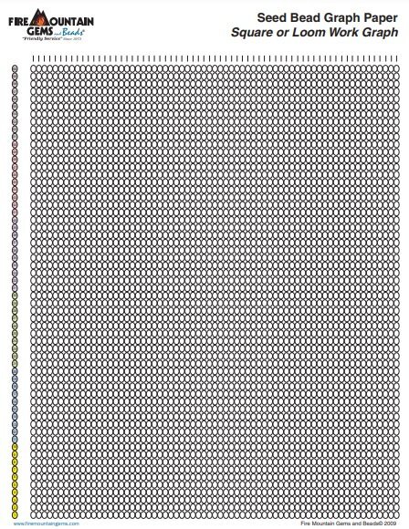 seed bead graph paper square or loom work graph