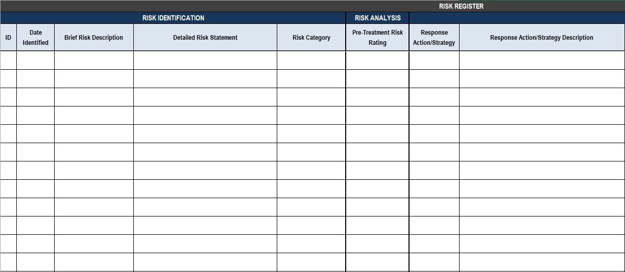 simple risk register template