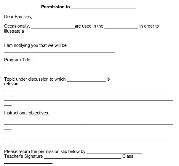 fillable permission slip form