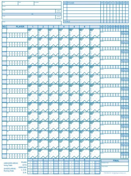 free baseball statistic sheet 7