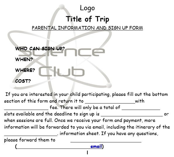 free permission slip template 2