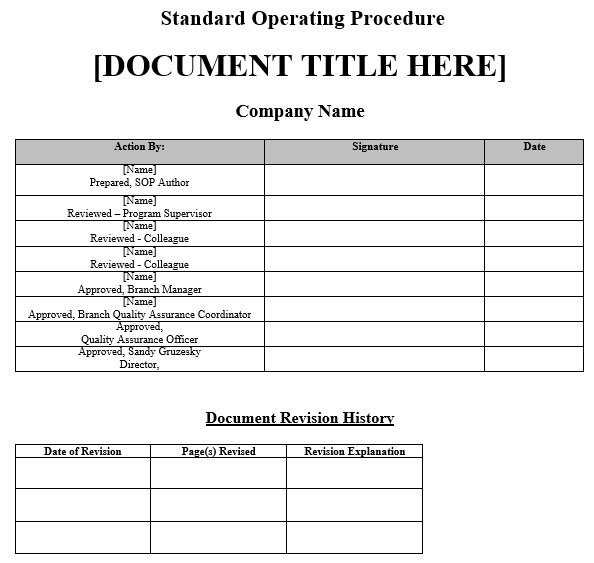 free sop template 5