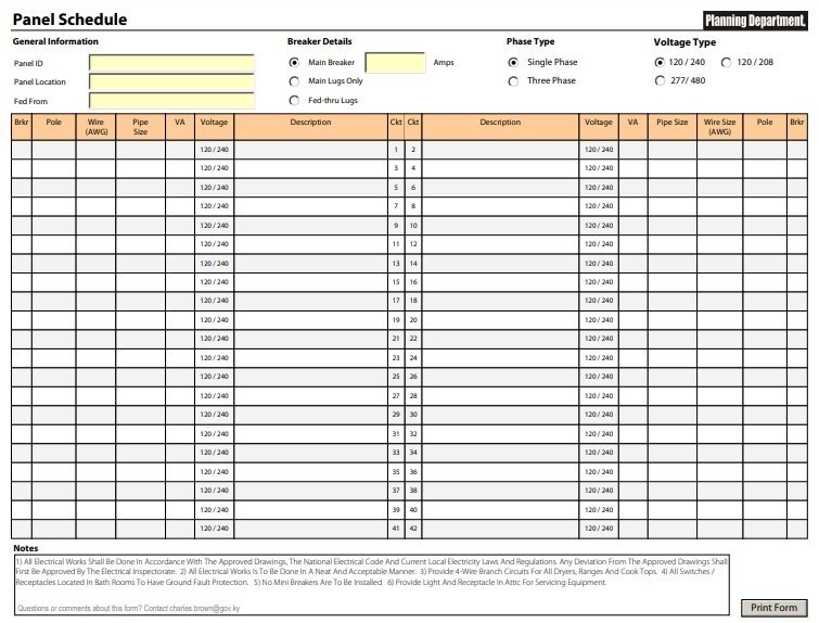 printable panel schedule template 2
