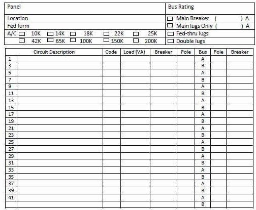 printable panel schedule template