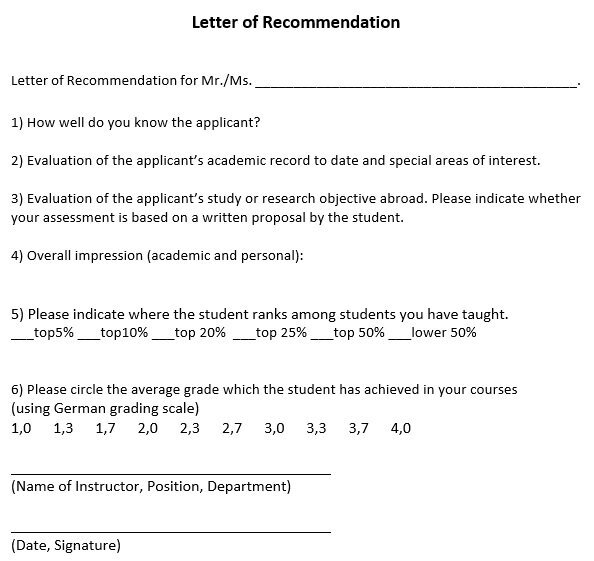 printable high school recommendation form