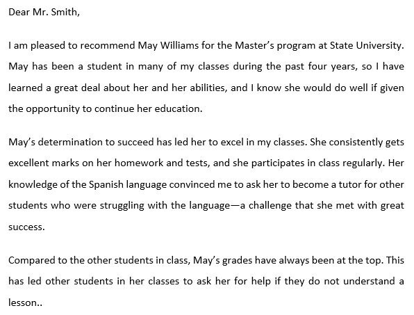 printable high school recommendation letter 13