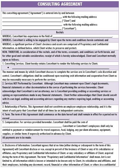 printable personal service contract template 6