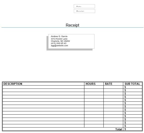 simple receipt design template